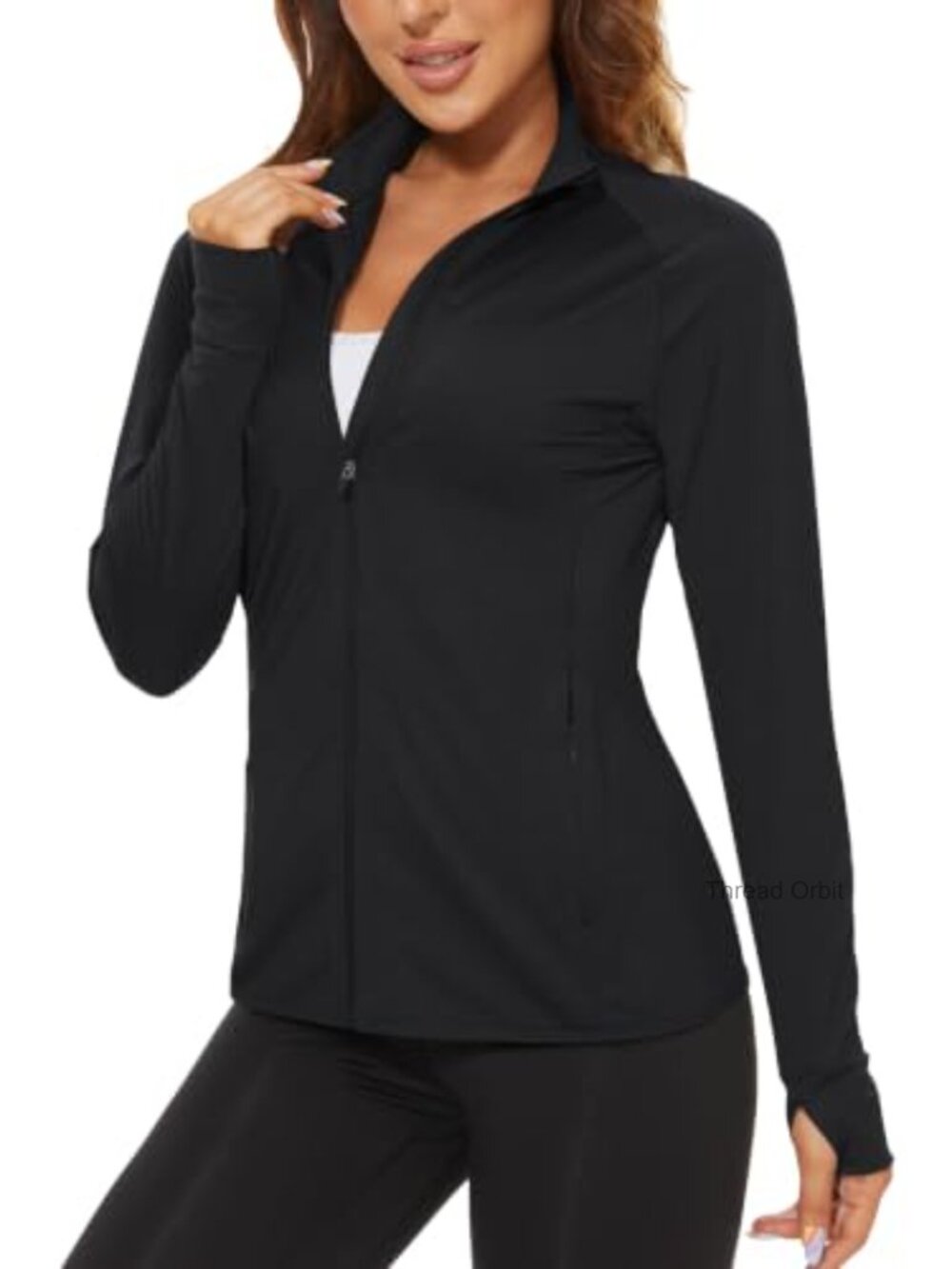 Women's Lightweight UPF 50+ Full Zip Athletic Sun Shirt Long Sleeve